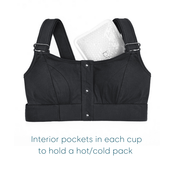 Post surgical bra with pockets